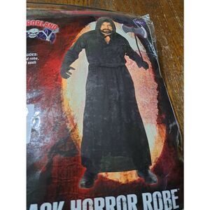 New Mens Standard Size Rubies Horrorland Black Horror Robe Halloween Costume